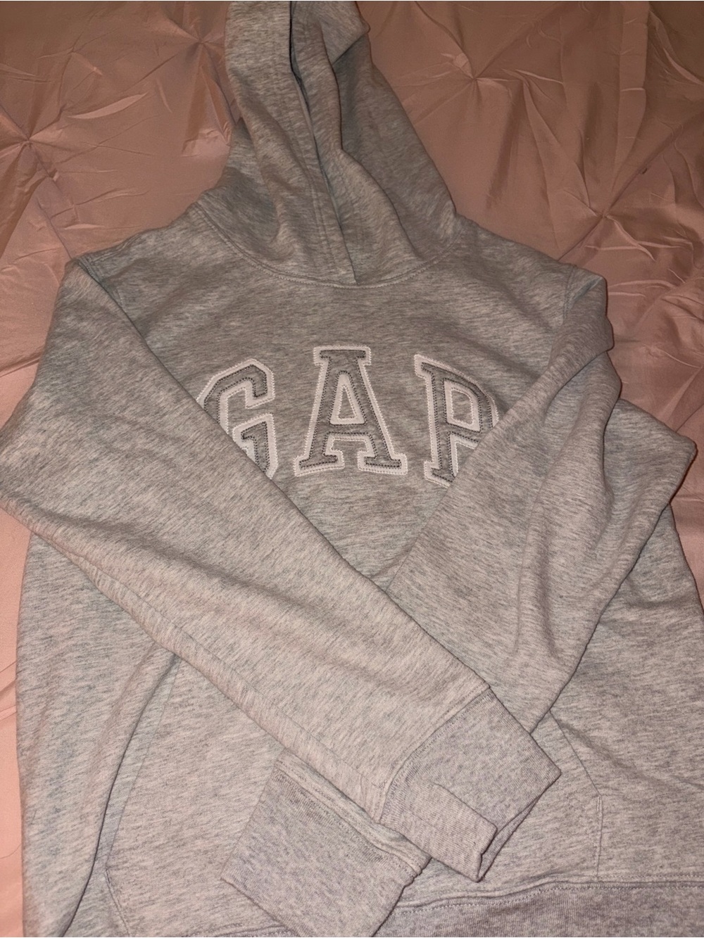 GAP Gray Pullover Hoodie with Embroidered Logo